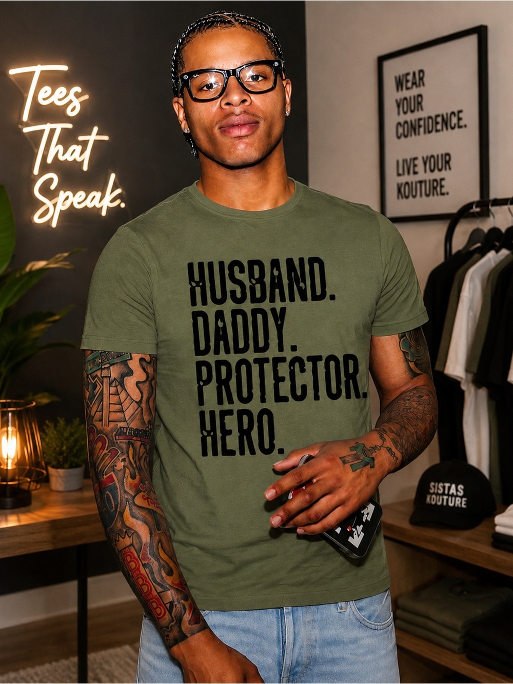Husband. Daddy. Protector. Hero. Tee